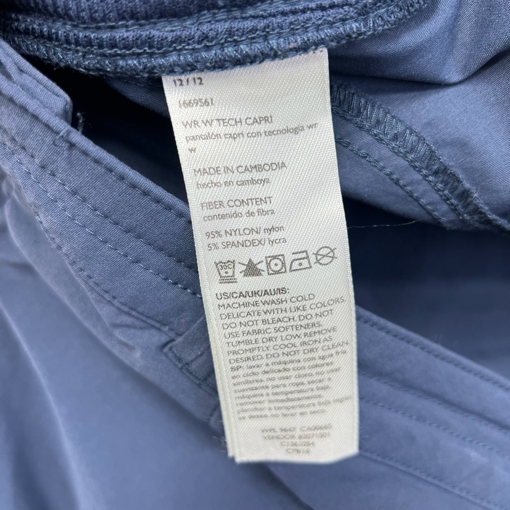 Eddie Bauer Pants Womens Size 12 Navy Blue WR W Tech Capri Hiking Outdoor Casual - Picture 8 of 16